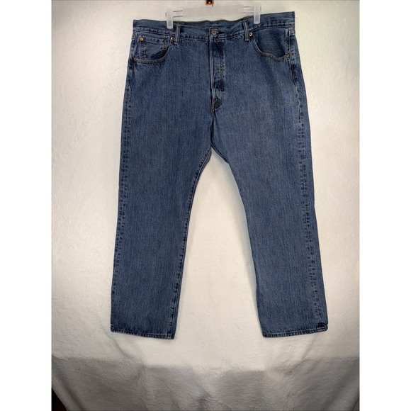 Levi's Other - Levis 501 Jeans Mens 42x30 Blue Medium Wash Denim Button Fly